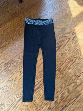 Ivivva Black Leggings with Zebra Waistband